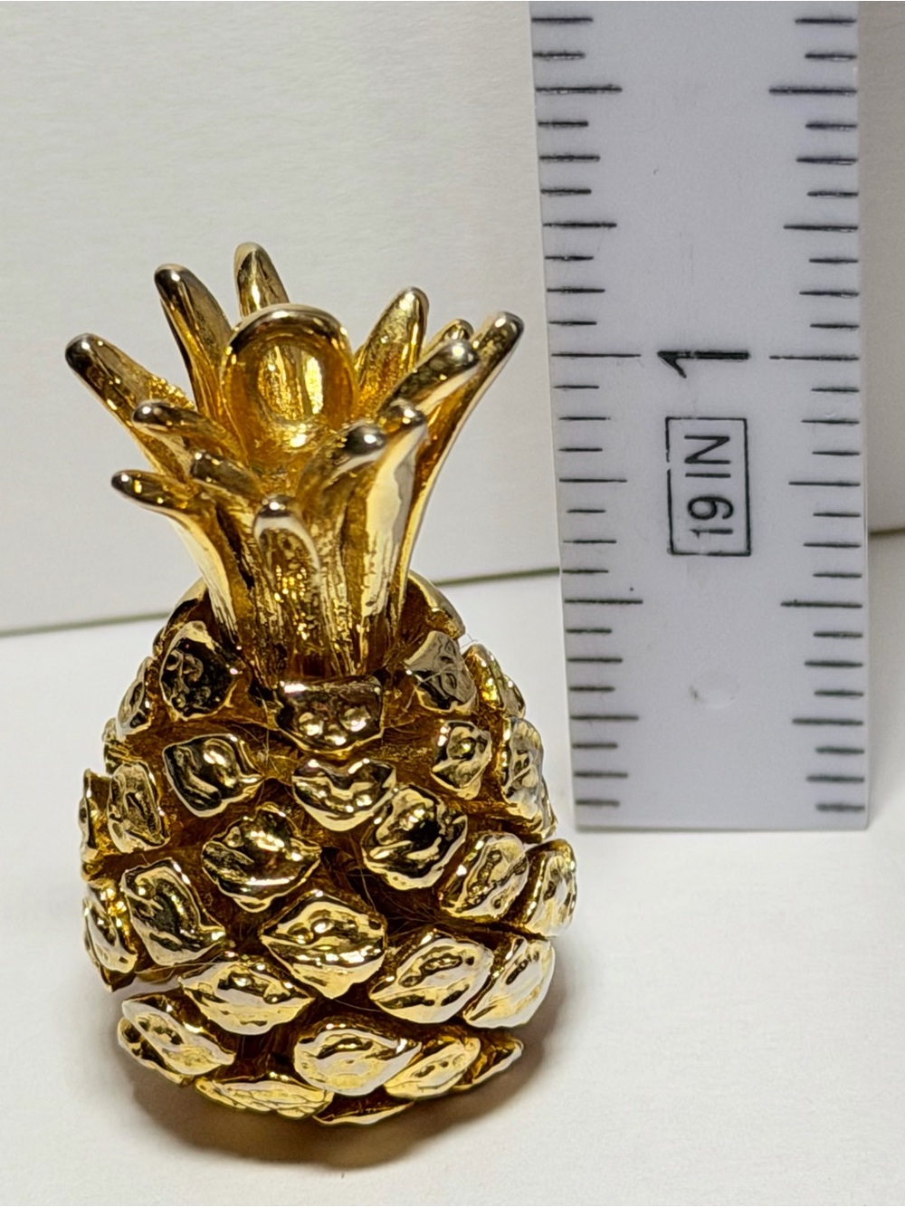 Pineapple Pendant Charm 3D Articulated Gold Tone Jewelry